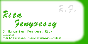 rita fenyvessy business card